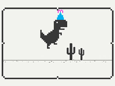 Google Dinosaurier-Spiel Geburtstags-Edition