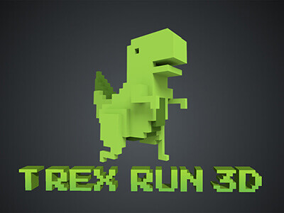 Chrome Dinosaurier-Spiel 3D